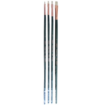 Silver Brush Natural Hog Bristle, Bright Brushes, 4/Pack (SLVGP1072)