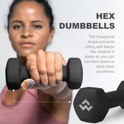 WeCare Fitness Neoprene Coated 25 Lbs Dumbbells for Non-Slip Grip,  2/Set (WFN100009)