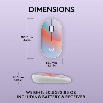 Logitech M340 Limited Edition Wireless Ambidextrous Optical Mouse, Sheer Dream (910-007283)