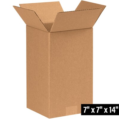 7 x 7 x 14 Shipping Boxes, 32 ECT, 25/Bundle (7714)