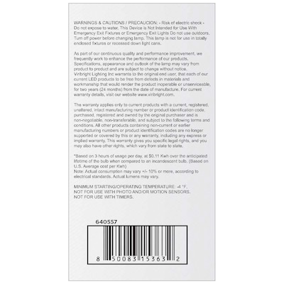 Viribright 9.5 Watts Daylight LED Household Bulb, 12/Box (640557-12)