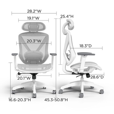 Staples Dexley Ergonomic Mesh Swivel Task Chair, Gray (UN61365)