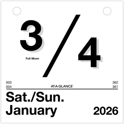 2026 AT-A-GLANCE Today Is 6" x 6" Daily Calendar Refill Pages, White/Black (K1-50-26)
