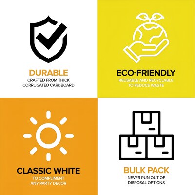 Gritt Commercial 40-Gallon Corrugated Cardboard Trash Can and Recycling Container, White, 10/Carton (GRI520-40G-10)