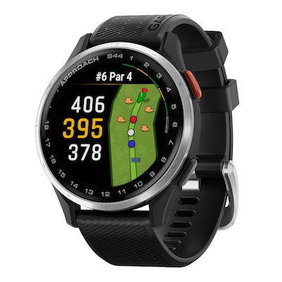 Garmin Approach S44 GPS Golf Smartwatch, 1.2, Black Silicone Band (010-03009-00)