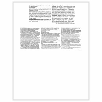 ComplyRight 2026 W-2 Tax Form, 4-Part, 4-Up, Employee Copy, 50/Pack (520650)