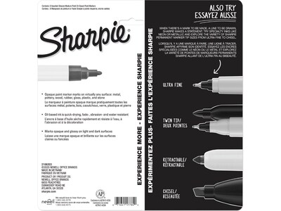 Sharpie Oil-Based Paint Markers, Medium Point, Assorted Colors, 8/Pack (2107454)