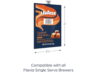 Lavazza Caramel Coffee Flavia Freshpacks, Medium Dark Roast, 76/Carton (48750)