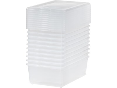 Iris 6 Qt. Snap Lid Storage Tote, Clear, 10/Pack (500074)