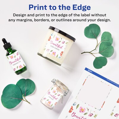 Avery Laser/Inkjet Square Multipurpose Labels, 3" x 3", Matte White, 48 Labels/Pack (94101)
