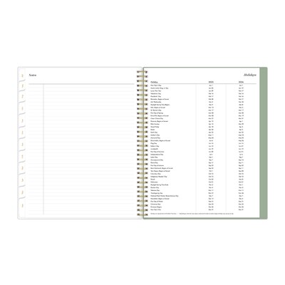 2025-2026 Blue Sky Sincerely Jules Kyla Green 8.5" x 11" Academic Year Weekly & Monthly Planner, Plastic Cover, Multicolored