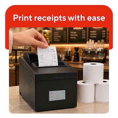 Staples Bond Cash Register/POS Rolls,  2 1/4" x 150', 12/Pack (18301-CC)
