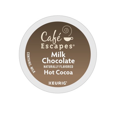 Cafe Escapes Milk Chocolate Hot Cocoa Mix, Keurig® K-Cup® Pods, 24/Box (6801)