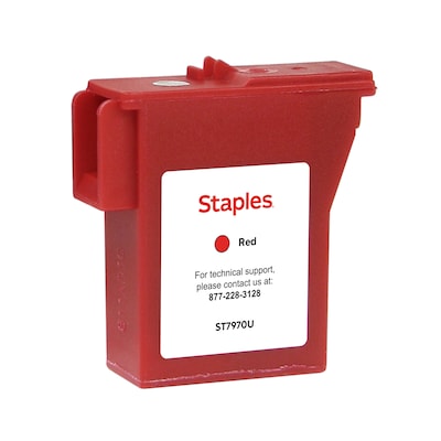 Staples Remanufactured Red Standard Yield Postage Ink Cartridge Replacement for Pitney Bowes (797-0/