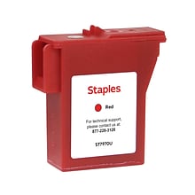 Staples Remanufactured Red Standard Yield Postage Ink Cartridge Replacement for Pitney Bowes (797-0/