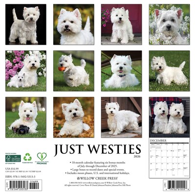 2026 Willow Creek Westies 12 x 12 Monthly Wall Calendar (53133)