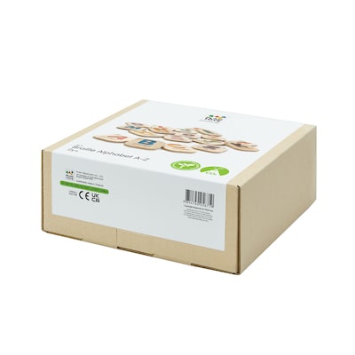 PlanToys Wooden Braille Alphabet A-Z Tiles, Assorted Colors, 26/Pack (PTS5671)