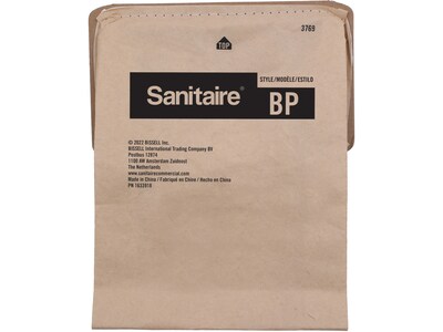 Sanitaire Vacuum Bag, Kraft/Black, 5/Bag, 10 Bags/Carton (3769)