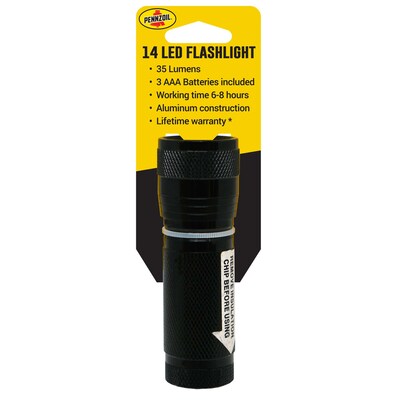 Pennzoil 14 LED Flashlight, 35 Lumens, 12/Pack, 4 Packs/Carton (14741)