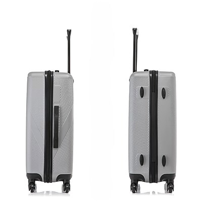DUKAP Discovery 24" Hardside Suitcase, 4-Wheeled Spinner, TSA Checkpoint Friendly, Silver (DKDIS00M-SIL)