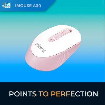 Adesso iMouse A30P Wireless Ambidextrous Optical Mouse, Pink (iMouse A30P)