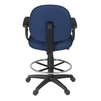 Regency Comfort Series Fabric Drafting Chair with Footrest and Lumbar Support, Navy Blue (105-AA-DK-NV)