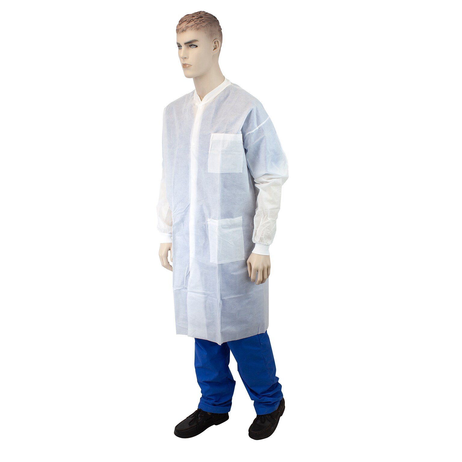 Dynarex LabChoice Disposable Lab Coat, 3 Pockets, XL, White, 30/Carton (2065)