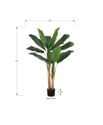 Monarch Specialties Inc. 55" Artificial Banana Tree in Pot (I 9568)