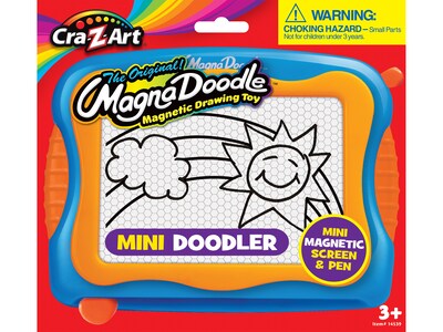 Cra-Z-Art Mini Magna Doodle Magnetic Drawing Toy, Blue/Orange (14539)