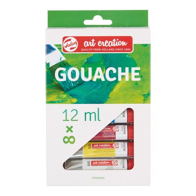 Talens Art Creation Gouache Paint, Assorted Colors, 12mL, 8/Set, 2 Sets/Bundle (TLN9021608M-2)