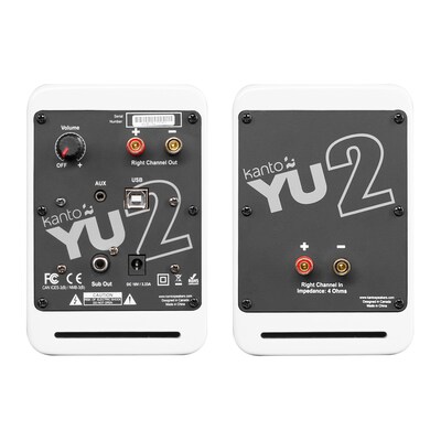 Kanto YU2 KTYU2MW 100W Indoor Desktop Speaker, Matte White