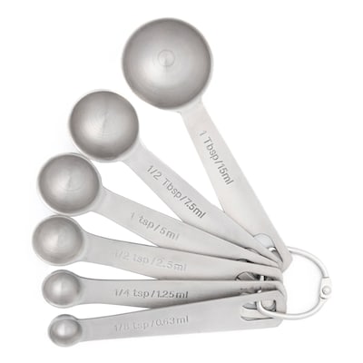 Better Houseware Measuring Spoons, Stainless Steel, 6 Piece (83105)