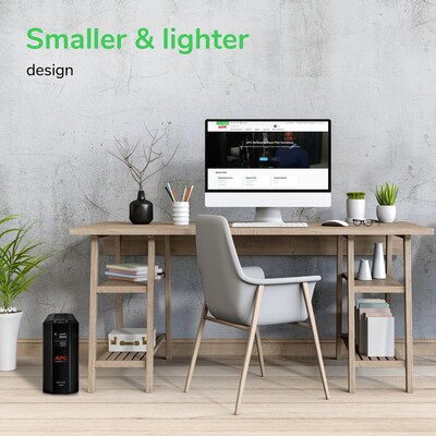 Schneider Electric Back-UPS Pro Compact Tower LCD Battery Backup & Surge Protector with USB, 8-Outlets (BX1000M)