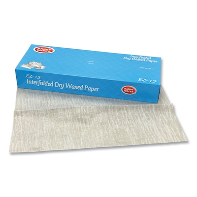 Handy Wacks Interfolded Dry Waxed Paper Deli Sheets, 10.75" x 15", White, 500/Box, 12 Boxes/Carton (HWAEZ15)