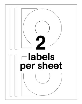 Avery Laser Media Labels, White Matte, 50 Disc and 100 Spine Labels/Pack (5931)