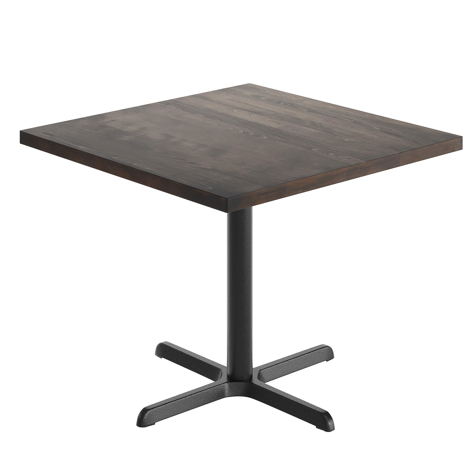 Flash Furniture Bennett Square Shaped Wooden Commercial Indoor Table, 36 x 36, Dark Brown Top/Black Base (GSFSQ36DBT3030)
