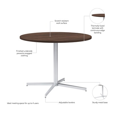 Bush Business Furniture 42" Round Conference Table, Black Walnut (99XTB42RBW)