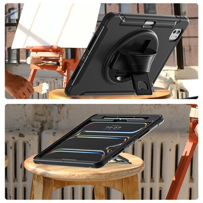 SaharaCase Raider Heavy Duty Hand Strap Case for iPad Pro 13" (M4 2024/M5 2025), Scorpion Black (TB00384)