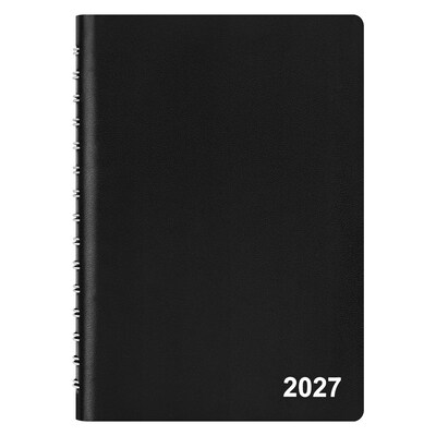 2027 Staples 5 x 8 Daily Appointment Book, Faux Leather Cover, Black (ST58452)