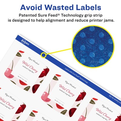 Avery Laser/Inkjet Multipurpose Labels, 2.1875" x ", Glossy Clear, 1200/Box (94124)