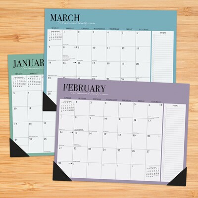 2027 Willow Creek Modern Minimalist 22 x 17 Monthly Desk Pad Calendar, Assorted Colors (66591)