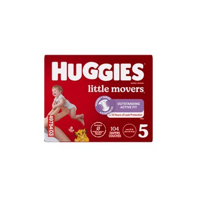 Huggies Little Movers Baby Diapers, Size 5, 104/Carton (49754)