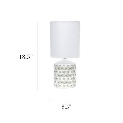 Simple Designs Fresh Prints Table Lamp, Gold Squares (LT2077-SQU)