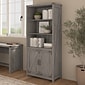 Bush Furniture Knoxville 72"H 5-Shelf Bookcase with Doors, Restored Gray (CGB132RTG-03)