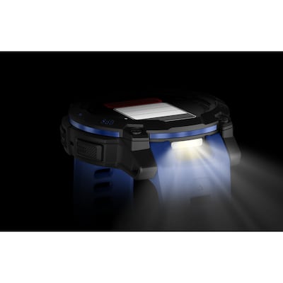 Garmin Instinct 3 Smartwatch, GPS, 45mm, Black & Bolt Blue Silicone Band (010-02936-03)