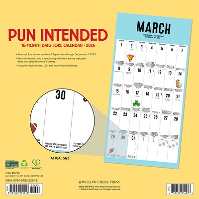 2026 Willow Creek Pun Intended 12 x 12 Monthly Wall Calendar (52518X)
