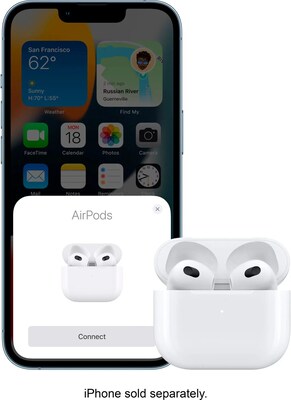 Apple AirPods Wireless Earbuds with Lightning Charging Case and Carrying Case, Bluetooth, White (MPNY3BLK)