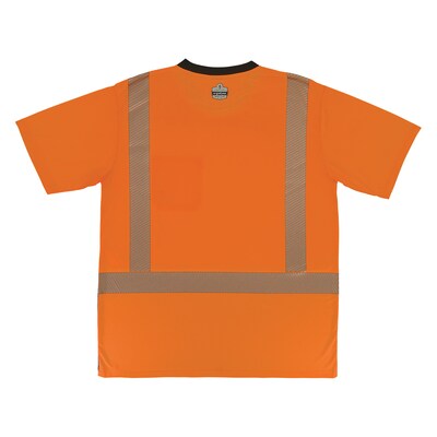 GloWear 8294BK High Visibility Short Sleeve Black Bottom T-Shirt, ANSI Type R Class 2, Orange, 4XL (22288)
