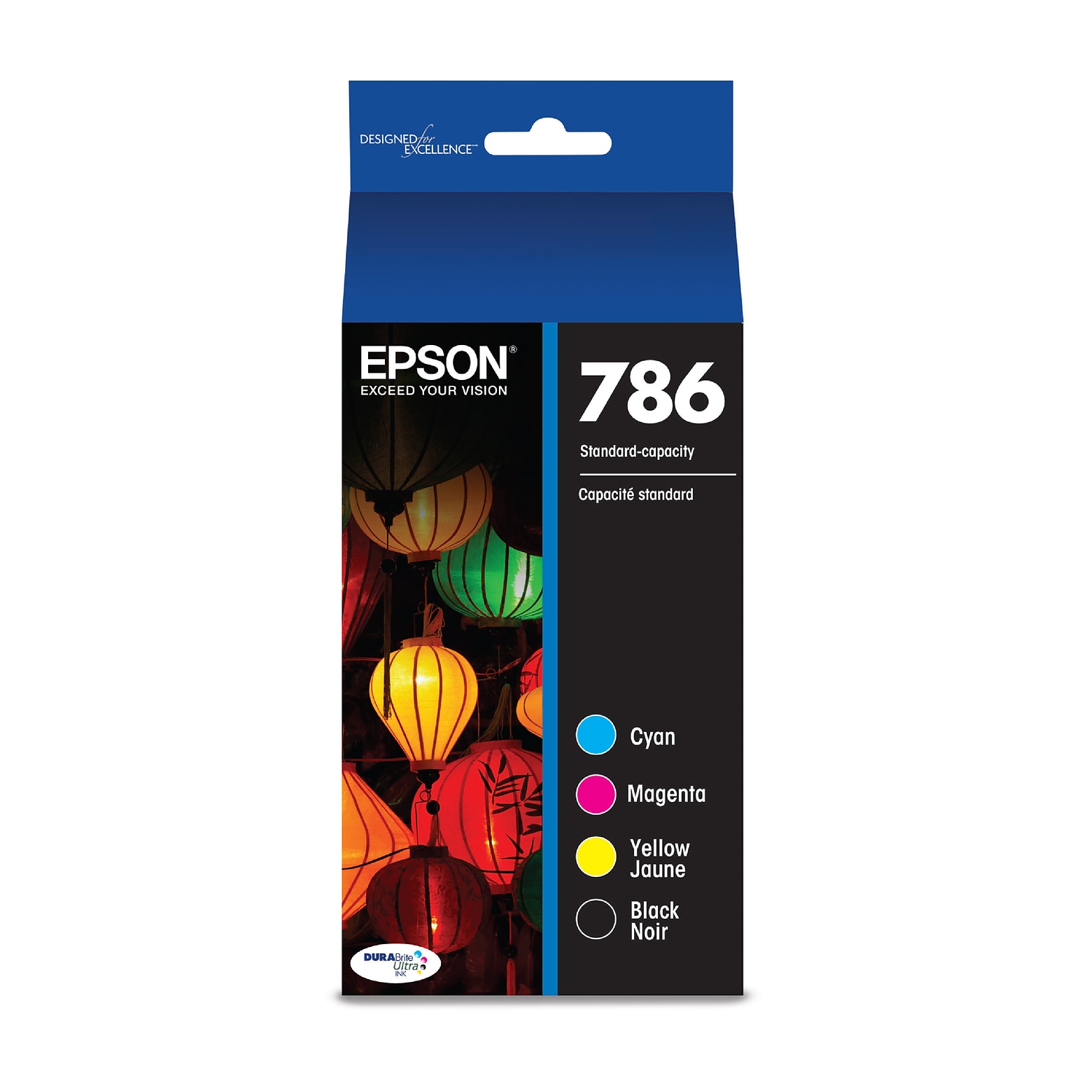 Epson T786 Black/Cyan/Magenta/Yellow Standard Yield Ink Cartridge, 4/Pack (T786120-BCS)