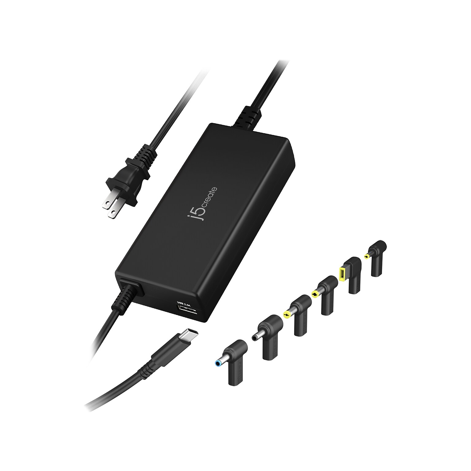 j5create 100W PD USB Type-C/Type-A Super Charger with Adapters, Black (JUP2290DC)